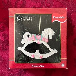 Carlton Cards Treasured Toy 1997 Porcelain Rocking Horse ornament